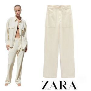 ZARA | Ecru | Z1975 MID-RISE CARPENTER JEANS